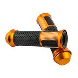 Universal 7-8 Inch Aluminium Rubber Handlebar Hand Grips Orange